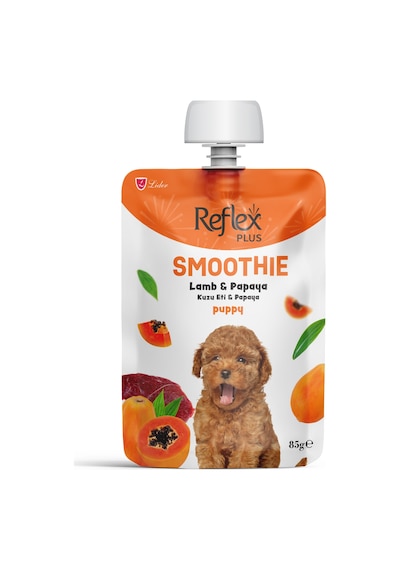 Reflex Plus Smoothie Kuzu Etli Papayalı Yavru Köpek Sıvı Ödül Maması 85 G