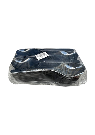 Plastik Siyah Kaşık - Parti Davet Piknik Çorba Yemek Kaşığı - 18 Cm. - 100'lü 10 Paket Siyah