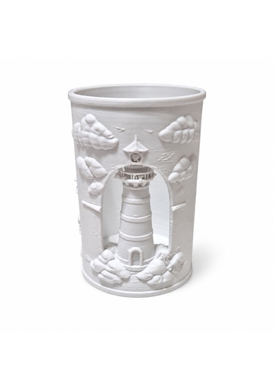 Deniz Feneri Tasarımlı Dekoratif Led Mumluk 10 Cm Lighthouse Temalı Dekoratif Aydınlatma .