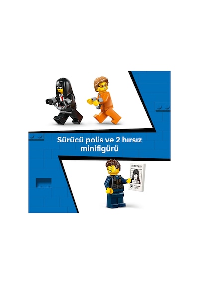 LEGO® City Polis Mahkum Nakliye Aracı 60479 - 6 Yaş ve Üzeri Çocuklar için Yaratıcı Oyuncak Yapım Seti (198 Parça)