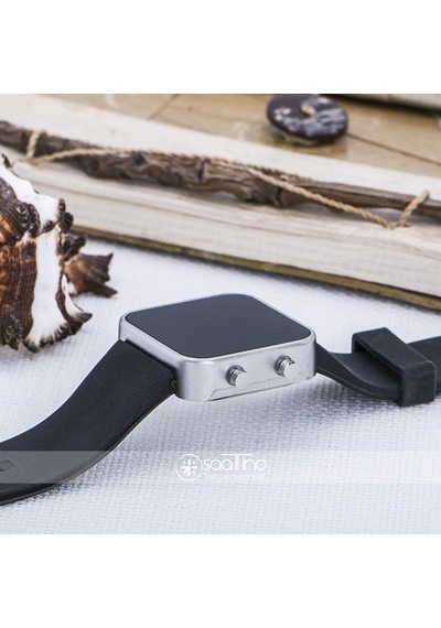 Spectrum Siyah Silikon Kordonlu Mini Gümüş Renk Çelik Kasa Unisex Model Dijital Saat St-303623 Siyah