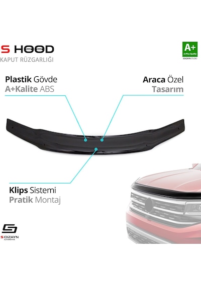S-dizayn Fiat Albea Abs Plastik Kaput Rüzgarlığı 2005-2012 A+kalite