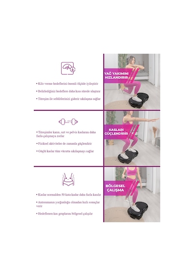 Relax Fit Titreşimli Egzersiz Fitness Aleti Slim 2d Vibration Plate Siyah