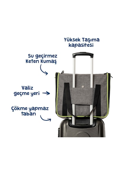 Missidea Brave Paws Kare Model Plastik Fileli Kedi Ve Köpek Taşıma Çantası Gri