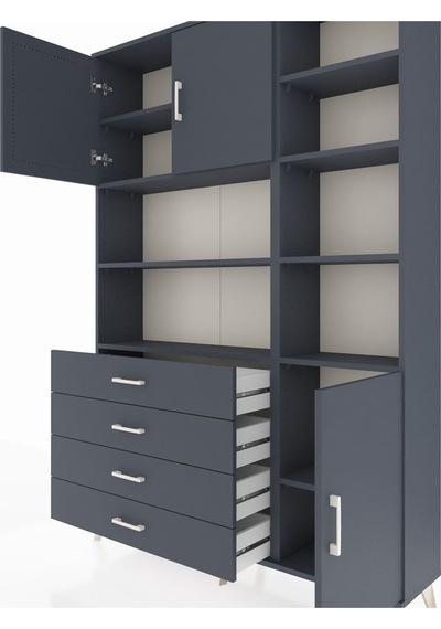 Arges Dolap 9 Raflı 4 Çekmeceli 3 Kapaklı 132x30x195 Antrasit-antrasit/antrasit Antrasıt/antrasıt Arges Dolap 9 Raflı 4 Çekmeceli 3 Kapaklı 132x30x195 Antrasit-antrasit/antrasit Antrasıt/antrasıt
