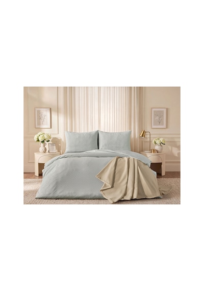 Doqu Home Floren Nevresim Takımı / Yatak Örtüsü Seti Tek Kişilik Yeşil