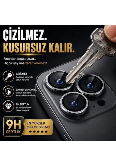 Fixmaster İphone 15-15 Plus Uyumlu Kamera Lens Koruyucu, Kolay Kurulum, Alüminyum Alaşımlı Çerçeve, Darbelere Ve Çizilmelere Karşı Yüksek Dayanıklı Temperli Cam Mavi
