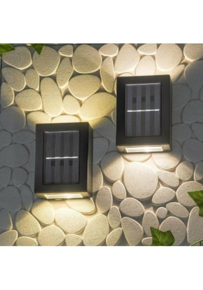 Solar Çift Taraflı Bahçe Duvar Lambası 2 Adet-9096258255263