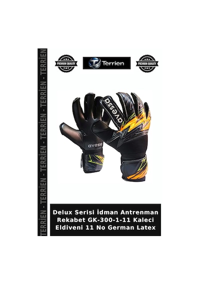 Delux Serisi İdman Antrenman Rekabet Gk-300-1-11 Kaleci Eldiveni 11 No German Latex Çok Renkli