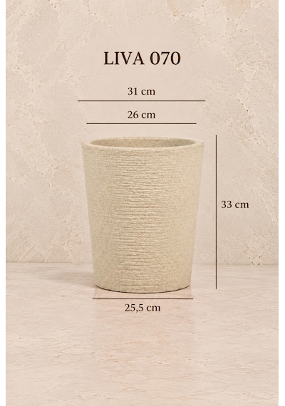 Bostann Dekoratif Saksı - Lıva 070 - 20l - Bej