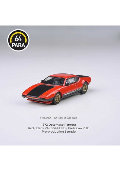 Para64 Detomaso 1972 Pantera Red Black Lights Down Lhd Pa-55644 Çok Renkli