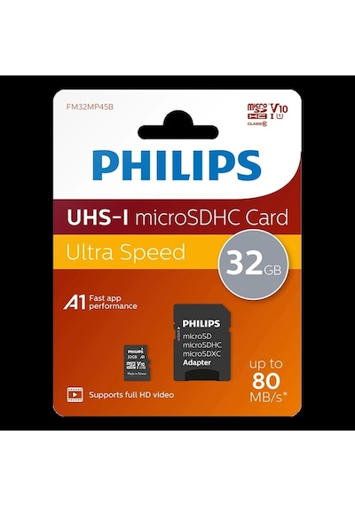 Phılıps 32gb Mıcro Sdxc 80 Mb/s C10 Fm32mp45b/00