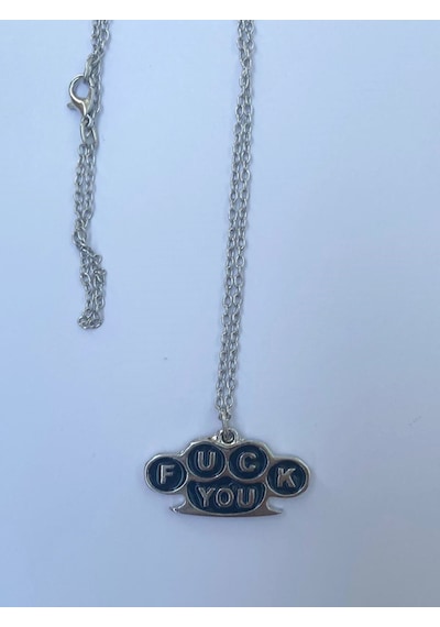 Paytak Moda F Ck You Yazılı Zincir Kolye Pytkznkly271
