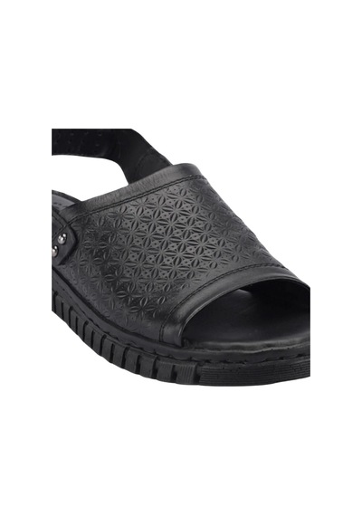 Forelli 38507 Alice-g Siyah Kadın Comfort Deri Sandalet 001