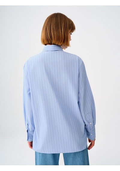 LOFT Loose Fit Kadın Gömlek U.kol Lf2037096 Q1.v1 Açık Mavi