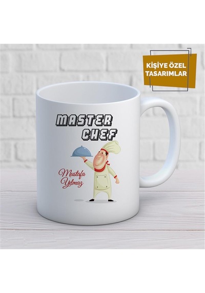 Kişiye Özel İsim Yazılabilir Master Chef Kupa Bardak Çok Renkli