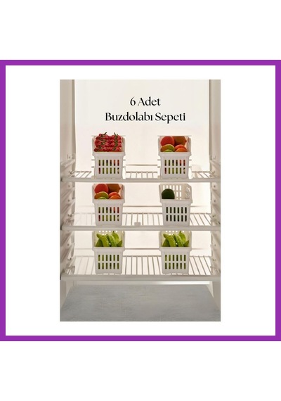 Bezos 6 Lı Buzdolabı Organizeri Düzenleyici Çok Amaçlı Dolap Düzenleyici Beyaz 12x30x14 Cm-dny0008-6 Bty