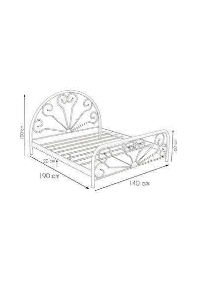 Metalia Gm 303 Baby Beyaz Çift Kişilik Metal Karyola 140X190