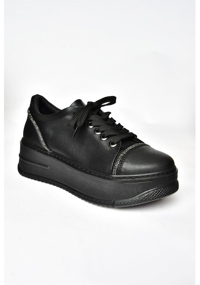 Fox Shoes R274217509 Siyah Kalın Tabanlı Spor Ayakkabı Sneakers Siyah
