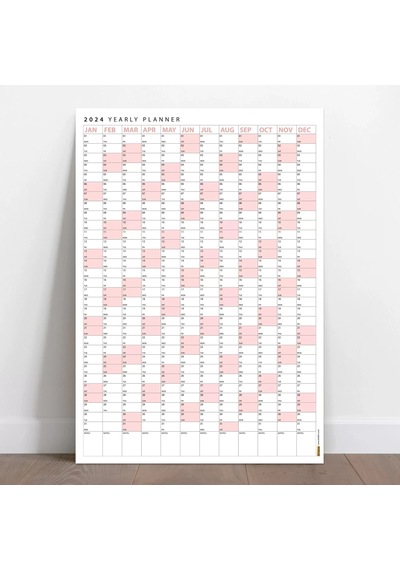 2027 Yıllık Planlayıcı Poster Takvim, Pembe Renk Planlayıcı Takvim, 2027 Okul Takvimi