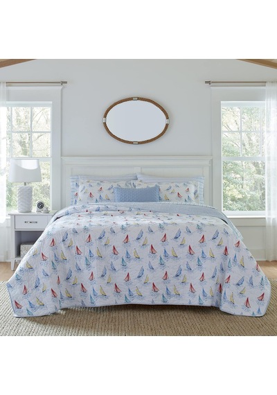 Ahoy Quilt Set, King, Blue Multi Çok Renkli