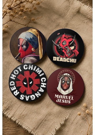 15'li Deadpool Rozet Seti 58 Mm 15 Farklı Tasarım Çanta Ve Ceket Aksesuarı Çok Renkli