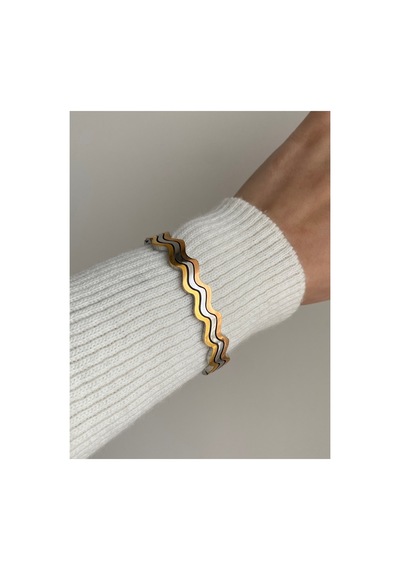 Çelik Rose Gold Zigzag Glorya Kelepçe -kararma Yapmaz Altın 20 Cm Paslanmaz Çelik Pembe