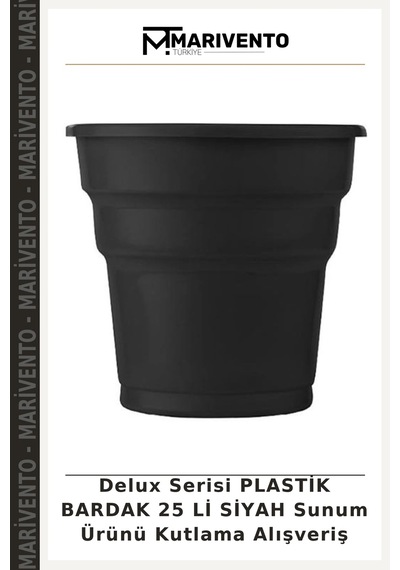 Delux Serisi Plastik Bardak 25 Li Siyah Sunum Ürünü Kutlama Alışveriş