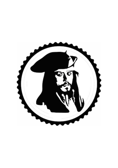 Jack Sparrow Tasarım Sticker 30 X 30 Cm