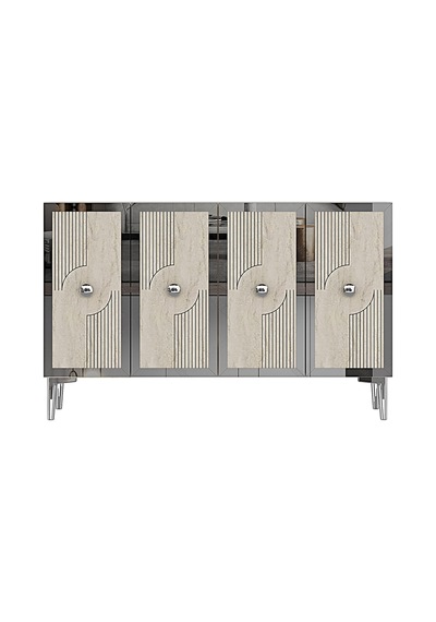 Ka1216bts Pega Konsol Ve Tv Sehpası Beyaz-traverten-silver 120cm