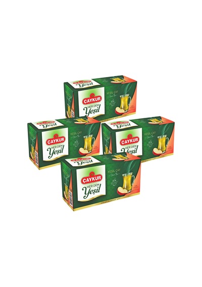 Herdem Yeşil Çay Süzen Poşet Elmalı 1,6gr 25 Adet Dörtlü Paket