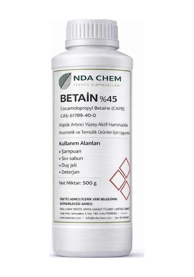 Betain %45 Cocamidopropyl Betaine Capb 500 G Köpük Artırıcı Kozmetik Hammaddesi