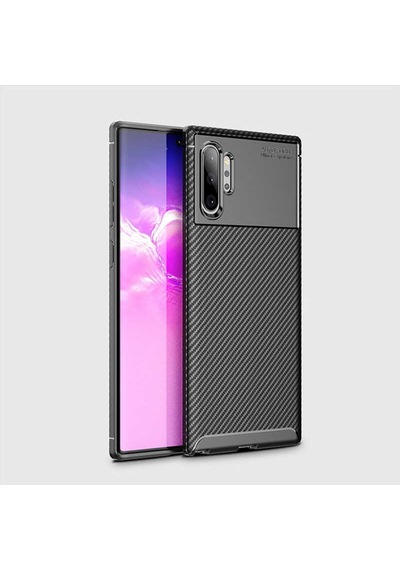 Samsung Uyumlu Galaxy Note 10 Plus Kılıf Zore Negro Silikon Kapak-Siyah
