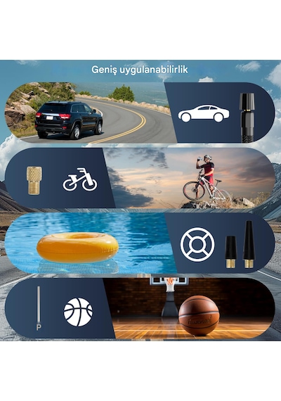 Elektrikli Hava Pompası 6000 Mah Lcd Ekranlı Led'li Ve Usb Çıkışl