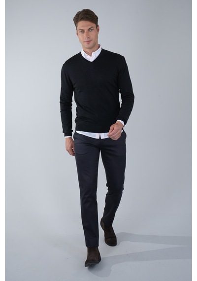 Bisse Erkek Basic V Yaka Triko Sıyah Tr23knos23212 D99 Siyah