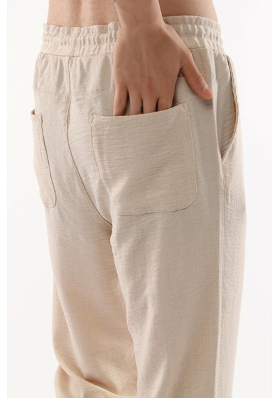 Cedy Denim Erkek Keten Yüksek Bel Lastikli Bol Kesim Pantolon C350 001
