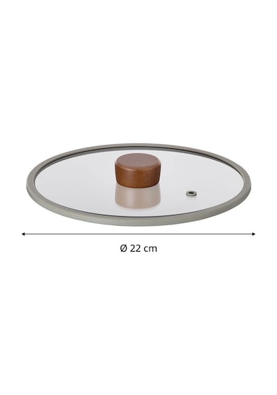Neoflam Fika 22CM Düz Silikon Çerçeveli Cam Kapak Gri D-NEOG022