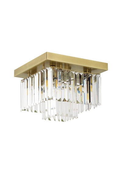 Nilüfer 2 Katlı Küçük Eskitme Kare Kristalli Taşlı Modern Tasarım Kristal Salon Avize