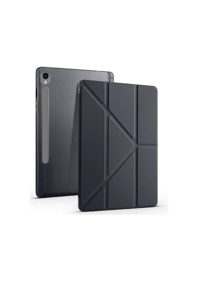 Samsung Galaxy Tab S10 Fe Plus 13.1" Uyumlu Kalem Bölmeli Standlı Tri-folding Tablet Kılıfı Kapaklı Kılıf