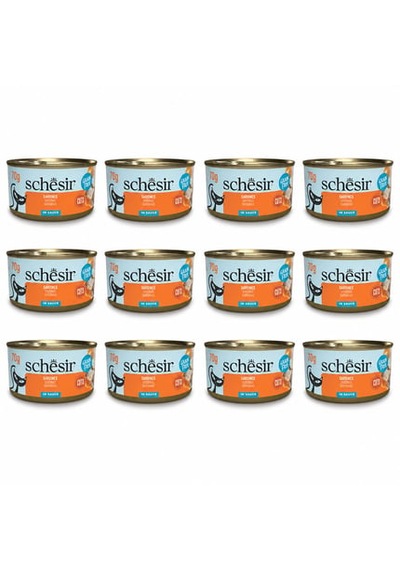 Schesir Sos İçinde Sardalyalı Yetişkin Kedi Konservesi 70 Gr 12 Adet