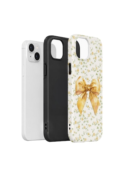 Velvoria Valestra Golden Floral Bow Apple iPhone Uyumlu 15 Darbe Korumalı Kılıf Valestra Select - Golden Floral Bow
