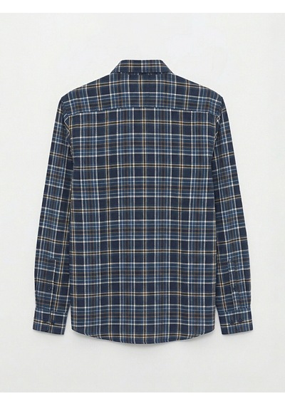 Lcwaıkıkı Classic Lacivert Regular Fit Ekose Desenli Gabardin Erkek Gömlek