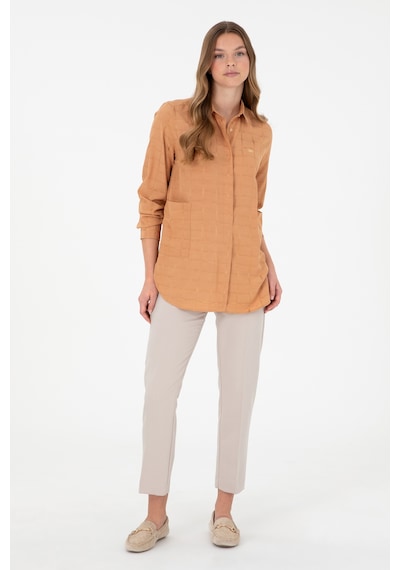 U.S. Polo Assn. Kadın Camel Uzun Kollu Tunik Gömlek 50289890-VR015