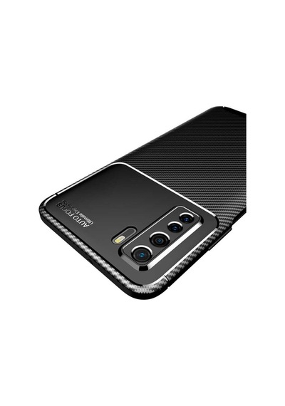 Huawei P40 Lite 5G Kilif Lens Karbon Tasarim Negro Silikon Kapak 466733594