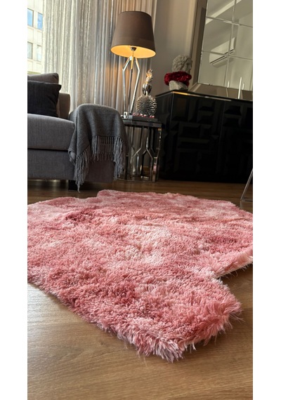 Batik Tavşan Somon Yumuşak Dokulu Peluş Halı Tek Kafa Post