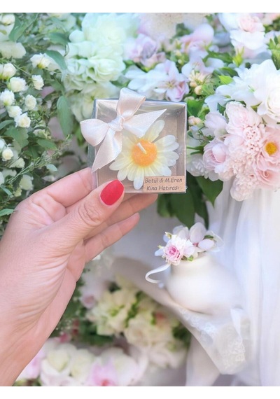 Bernami Biblo Pinterest 20 Adet Süslemeli Papatya Mum, Nikah Şekeri, Doğum, Sünnet, Düğün Nişan Söz, Kına, Doğum Günü