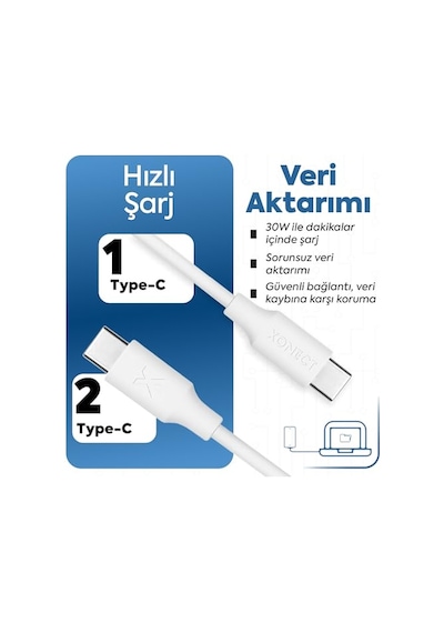Pd Type-c To Type-c Hızlı Şarj Ve Data Kablosu 1 Metre Uyumlu Silikon Örgülü Model P7 Diğer