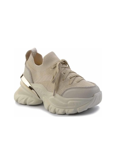Bambi Krem Krem Leather Kadın Sneaker K01480004903 Krem
