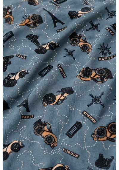 Tenra Erkek Çocuk Pamuklu Şortlu Pijama Takımı 3-12 Yaş Turkuaz