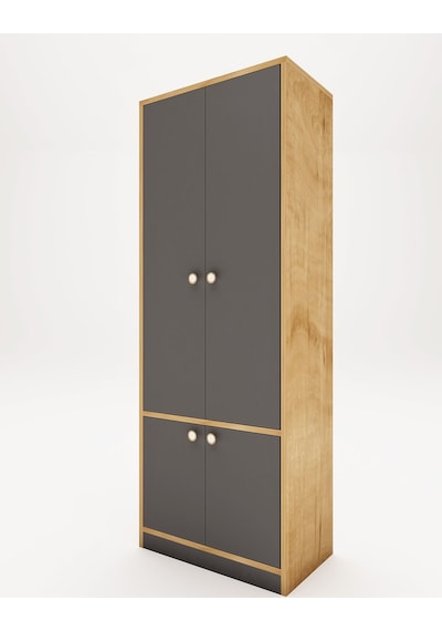 Floradesign Niva Çok Amaçlı Dolap / Kapaklı Ve 7 Raflı Dolap /meşe - Beyaz